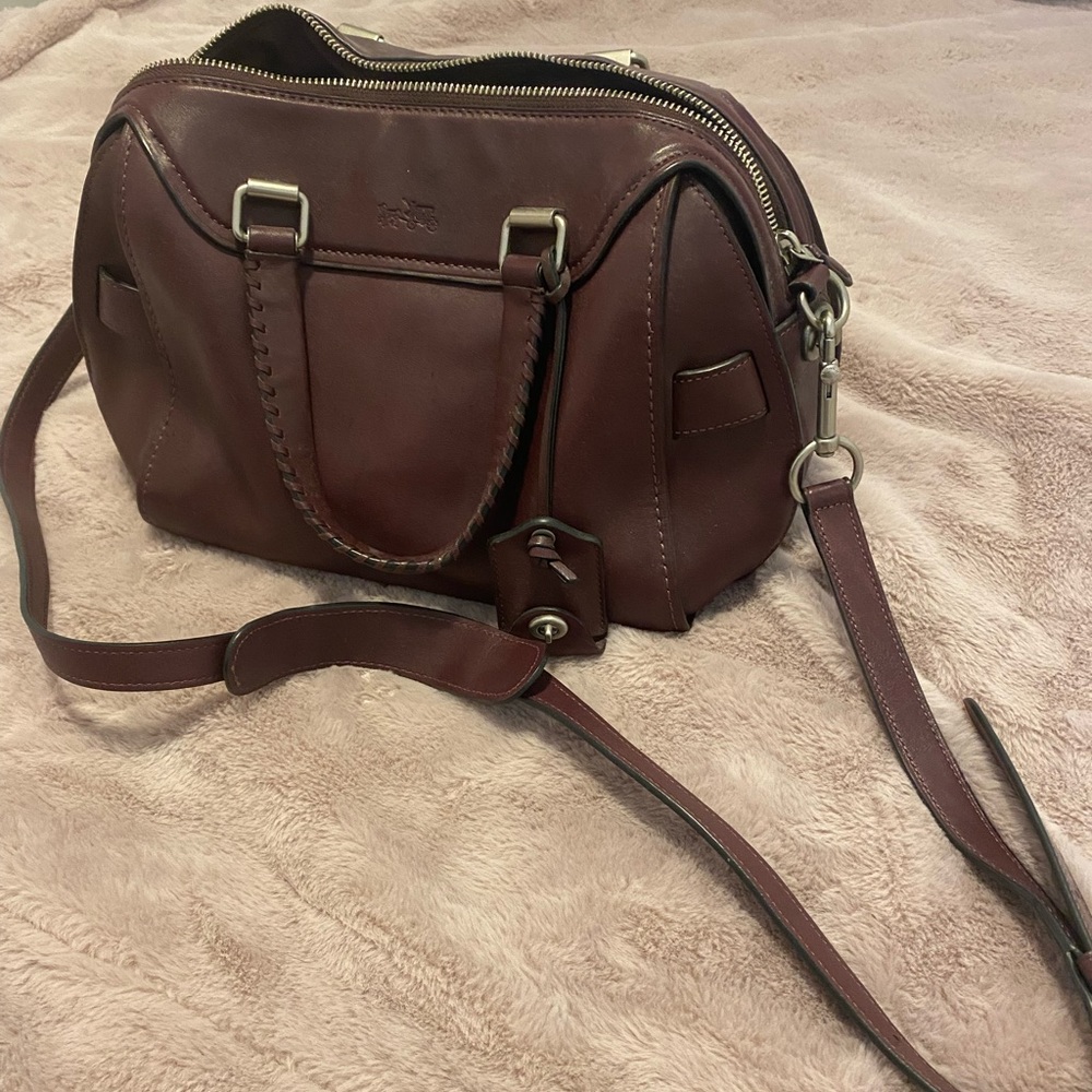 Lightly used maroon coach bag